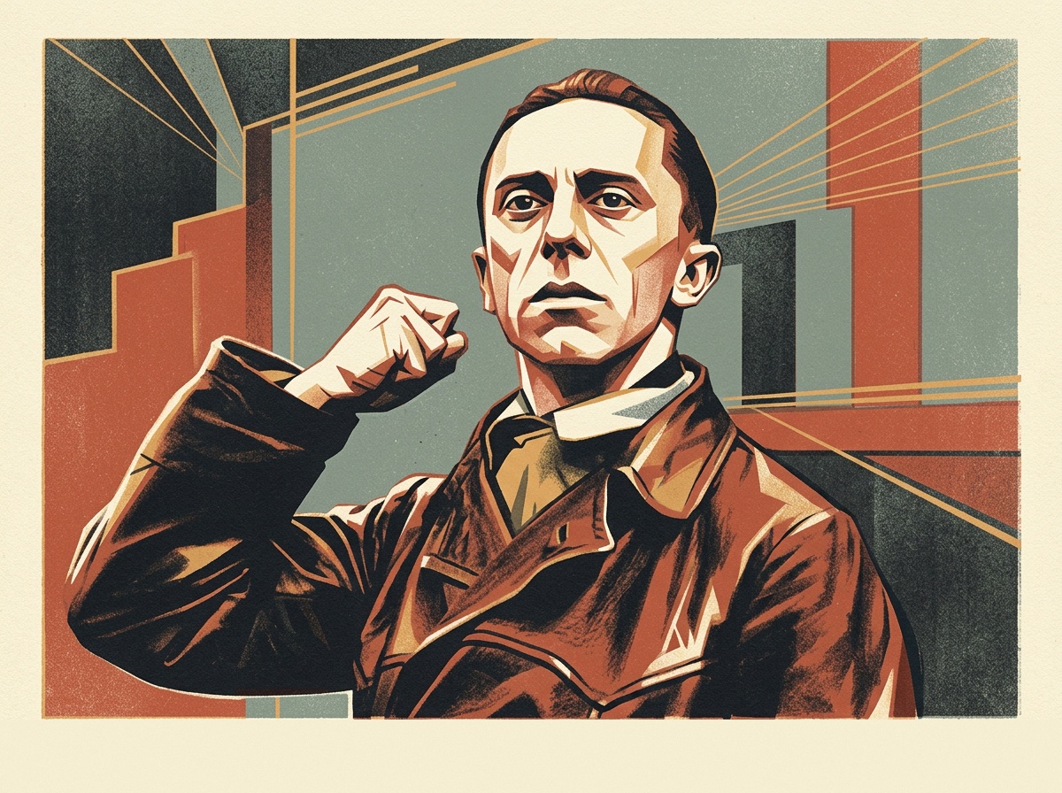 Joseph Goebbels in an art deco portrait