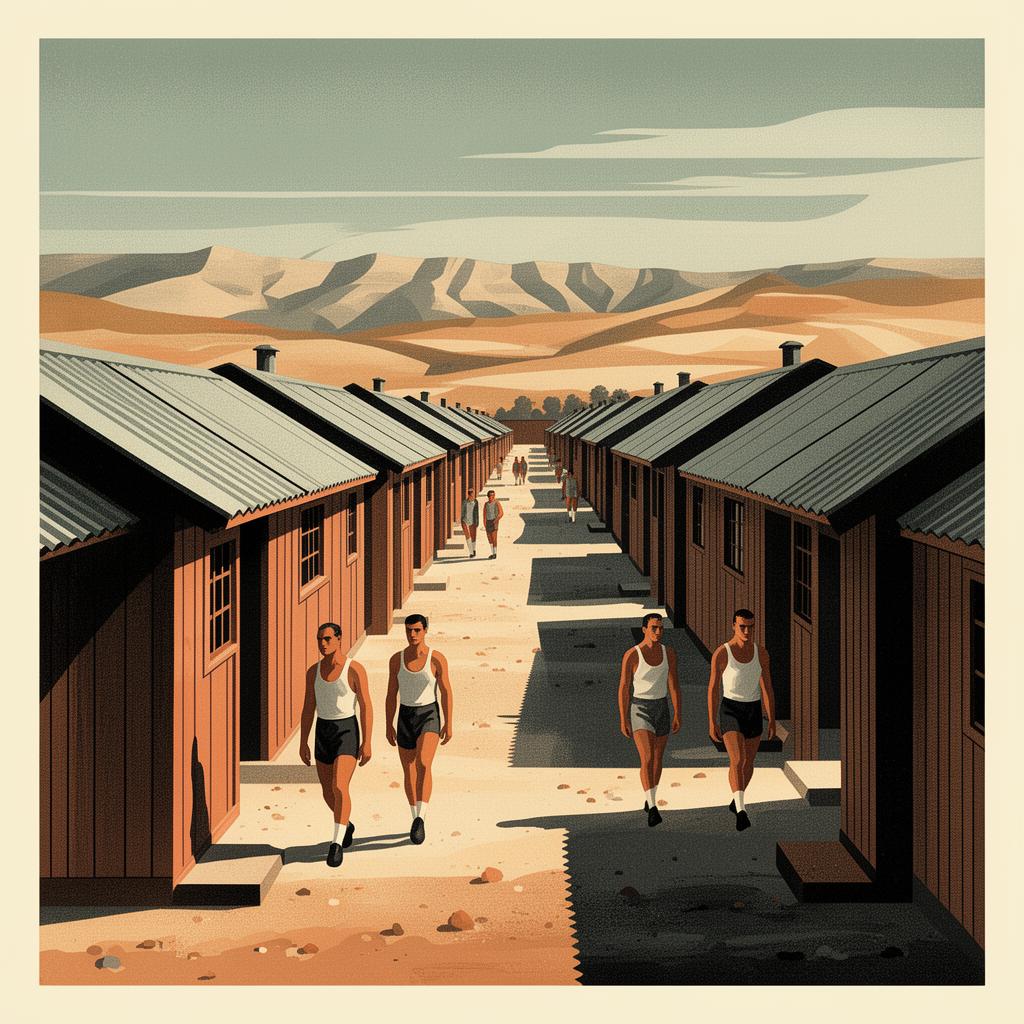 Wooden barracks at Latrun detention camp