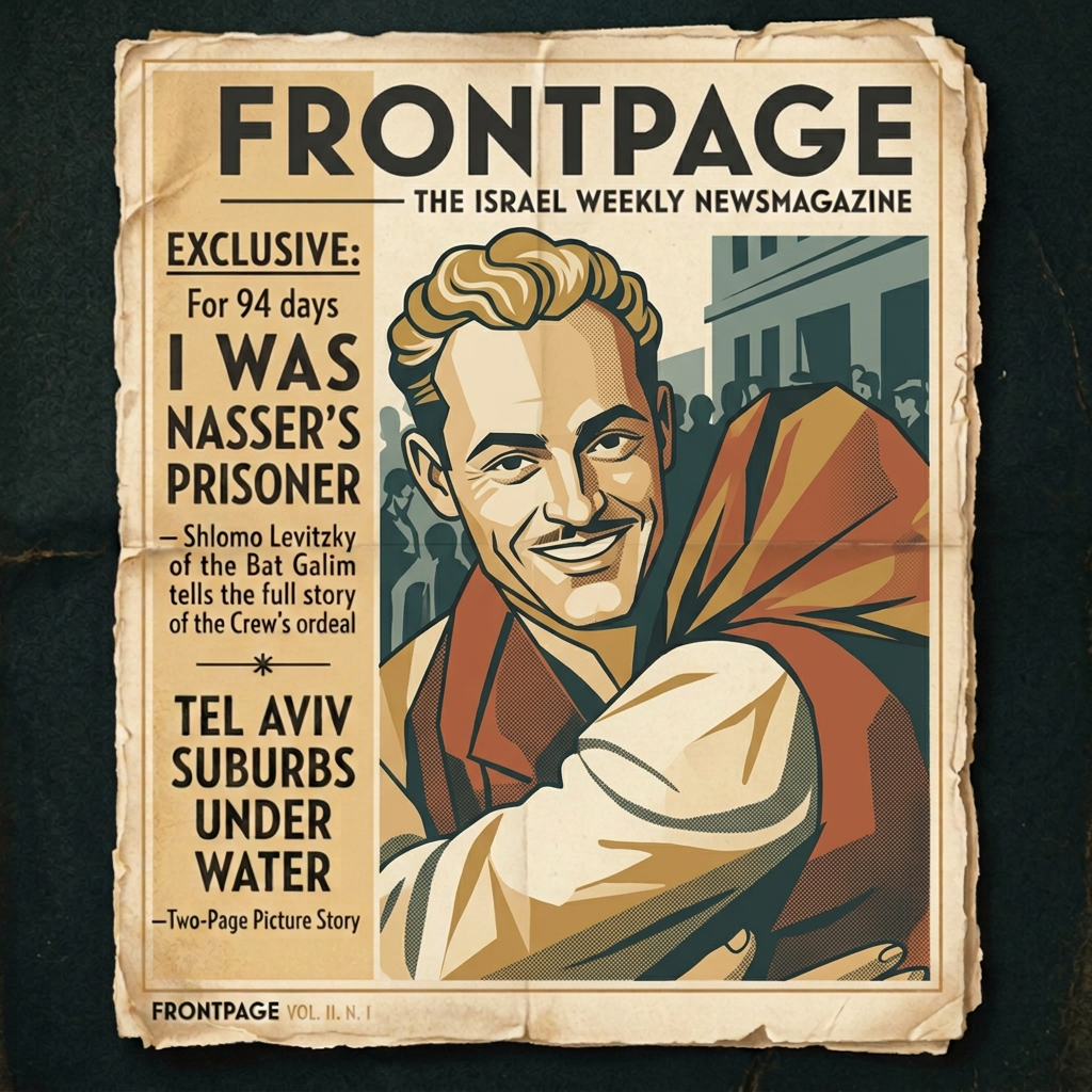 The lettered Frontpage magazine cover featuring Shlomo after his release