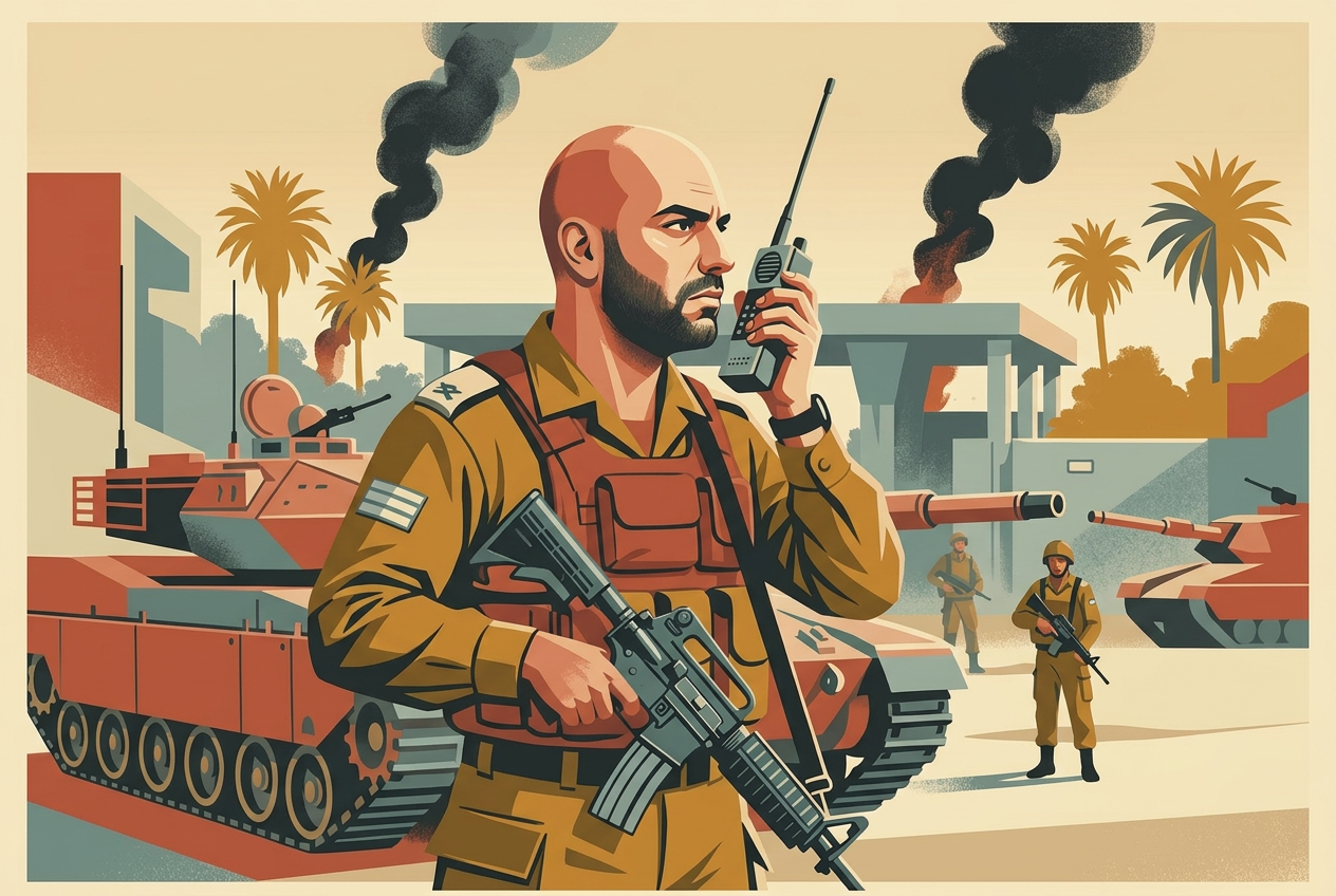 Gal in uniform in Gaza
